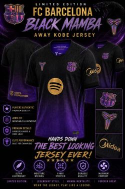 $50 2026 FC BARCELONA Away Black Mamba Kobe plain Jersey Ni ke players auth  entic Mexico Barcelona America Spain Madrid