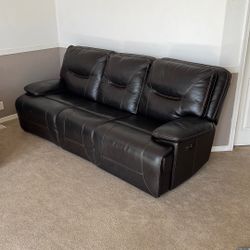 Italian Leather Couch and Recliner