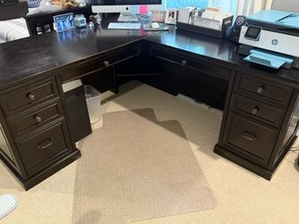 100% Real Wood L-shape desk