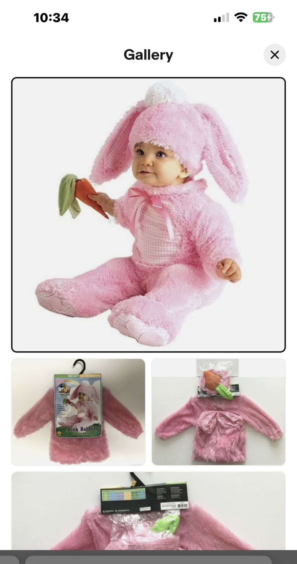 New Pink Rabbit Baby Costume