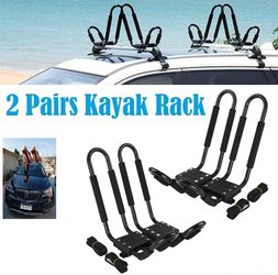 Universal Kayak Rack Holder J Bar , 2 pairs-Bar HD Kayak Rack Carrier Canoe Boat Surf Ski Roof Top Mount Car SUV Crossbar
