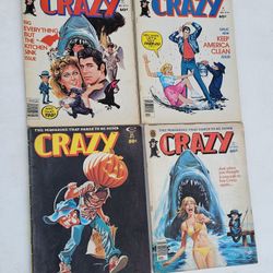 Vintage Crazy Magazines From The 1970's Grease, Jaws, & Halloween 4 In Total.