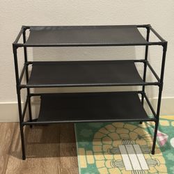 3 Tier Shoe Rack Black