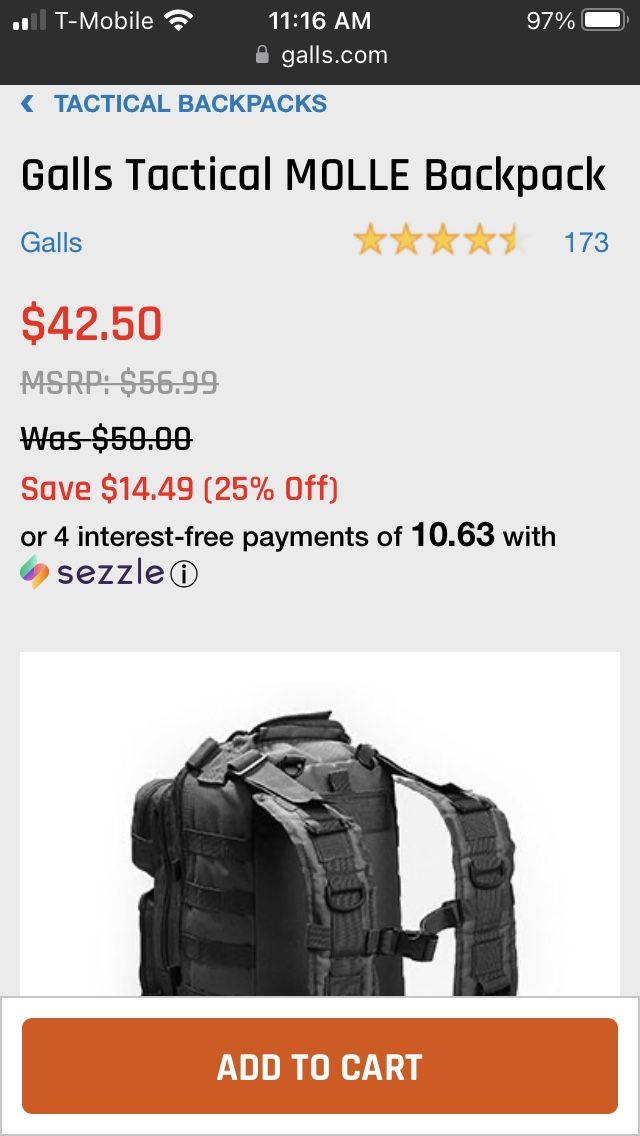 Galls tactical cheap backpack