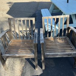 2 Teak Wood Chairs