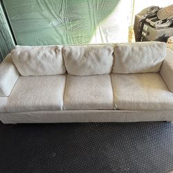 White Boucle Couch 89”x 35”