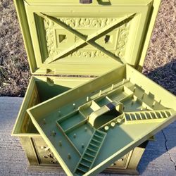 vintage Max Klein Olive Green Plastic Sewing Box