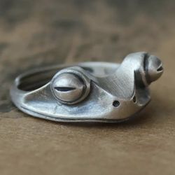 Fashion 925 Silver Open Finger Frog Ring