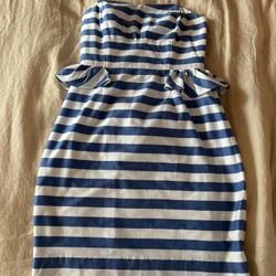 Lilly Pulitzer Strapless Blue & White Stripe Dress XXS/00