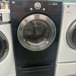 LG Electric Front Load Dryer On Pedestal 
