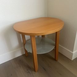 Wood And Glass End Table 