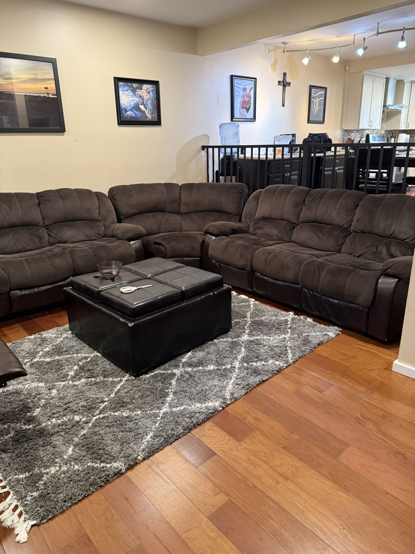 Dark brown sectional
