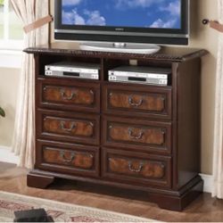 Neo Renaissance Media Chest in Cherry Finish