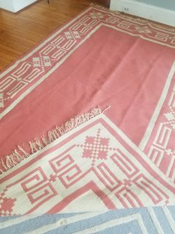Stunning reversible handwoven wool rug 8x10