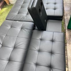 The product shown is a Mainstays Memory Foam Futon with Cup Holder and USB port.