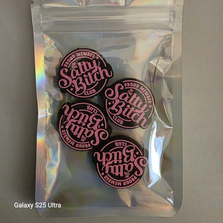 Silicone Focal Beads - Pink Salty Bitch Club - Total Of 4