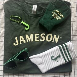 Jameson T-Shirt, Socks, Sunglasses, Gloves, Keychain, And Bottle Opener