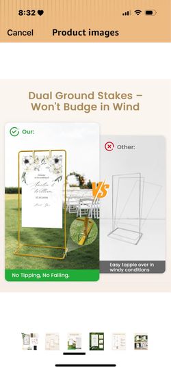 Sign stand (gold color)