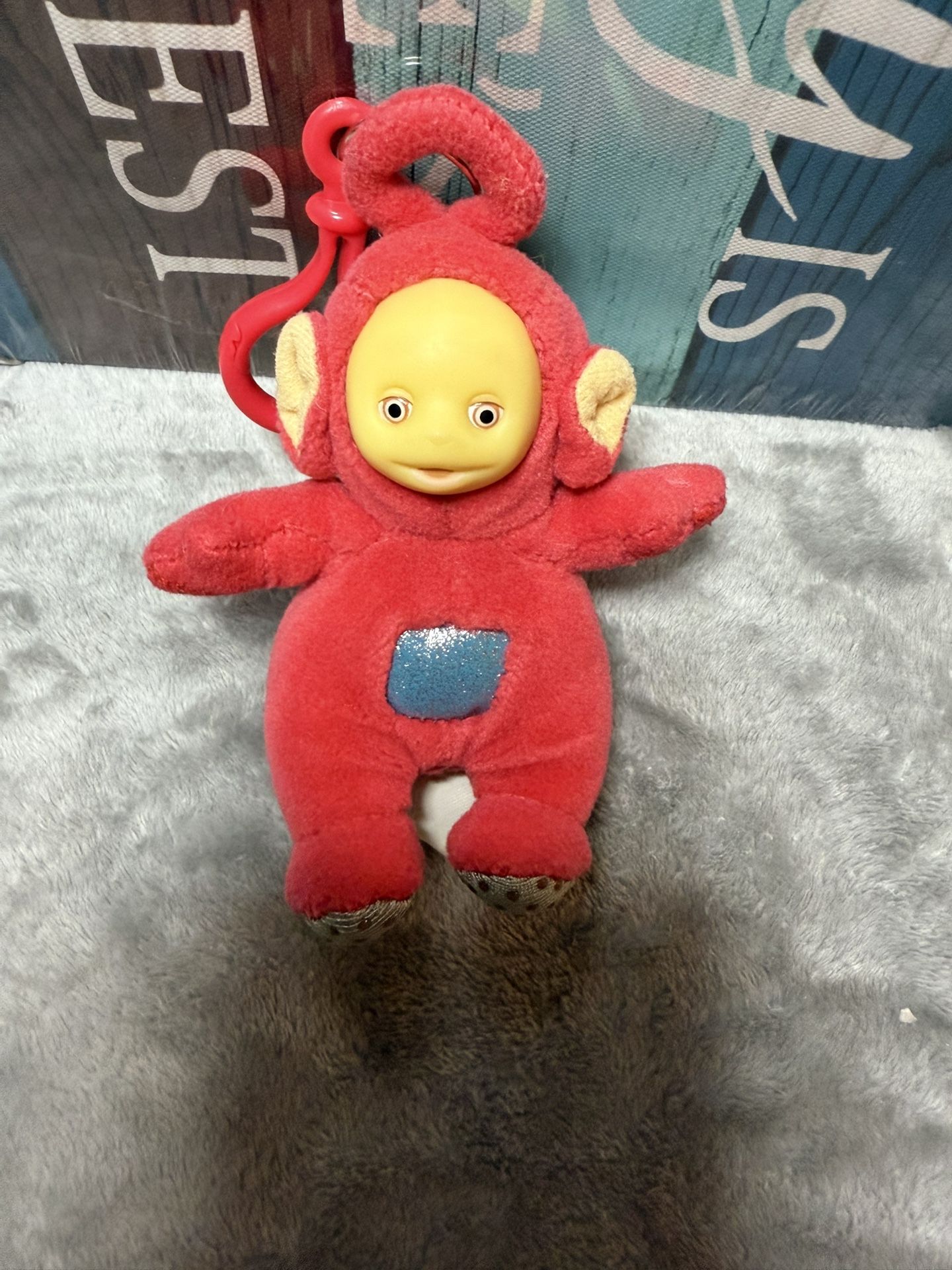 Teletubbies Po Keychain Plush Red Hard Face, Cute Vintage Plush Toy