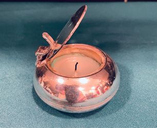 Vintage rare find! Silver plate French flip top pocket ashtray/votive holder