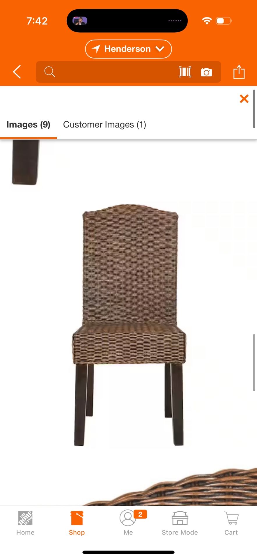 SAFAVIEH Odette Wicker Chair in Brown Multi (2 Pack)