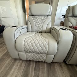 Wide Massage Leather Recliner
