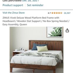 Queen Frame and Mattress
