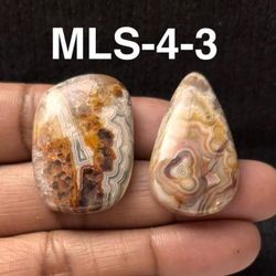 Multi-Stone Mix Shape Gemstone Cabochon-2Pc Lot-MLS-4-3
