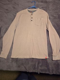 American outdoorsmen men's hindley, thermal shirt, beige waffle knit. Men's size large.