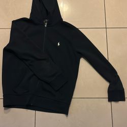 Black Polo Hoodie Medium Size 