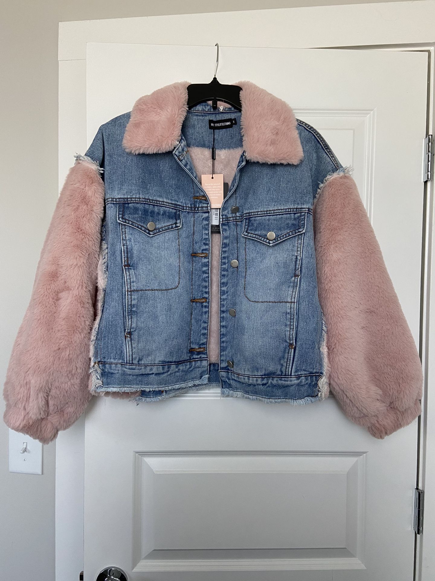 PrettyLittleThing PLT Denim & Faux Fur Jacket NWT