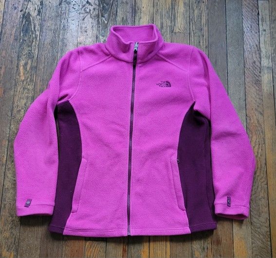 The North Face Girl's XL(18) Fleece Jacket - Pink/Purple
