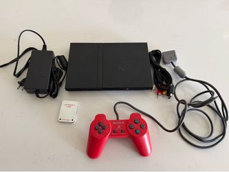 PlayStation 2 Slim with Cords Memory Card Controller PS2