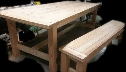 Hand made farmhouse with matching bench