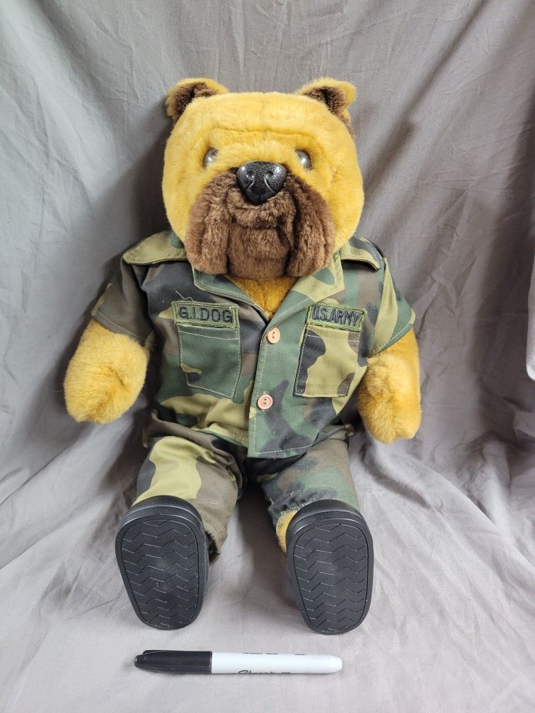 Vintage  US ARMY, GI Dog Plush, 22" Tall