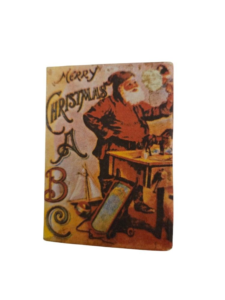 vintage Christmas ornament Santa Claus miniature ABC book