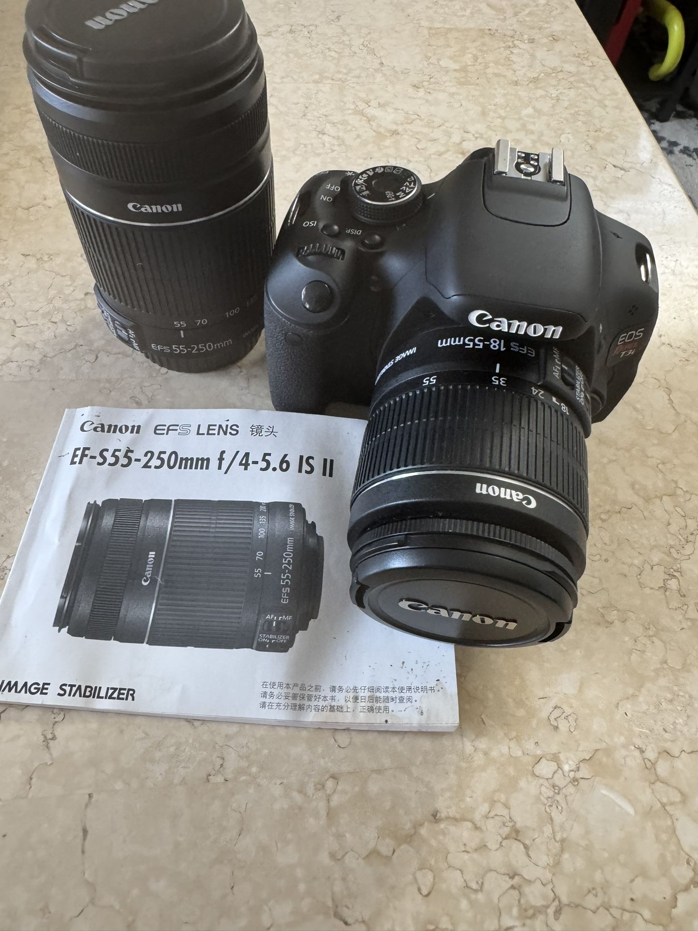 Canon EOS Rebel T3i Camera W/ Extension Lense