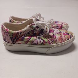 Vans Era Platform Tropical Floral Palm Canvas Sneakers Womens sz7.5 shoes