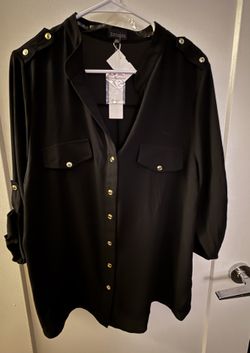Black Long Sleeve Sheer Blouse