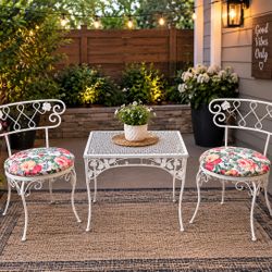 Vintage 3pc Wrought Iron Patio Set 
