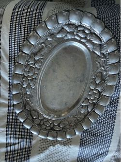 Pewter large oval plate/tray