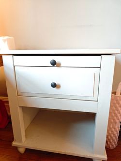 White nightstand with two drawers