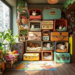 Handmade Artisanal, Dog And Cat Beds From Up, Cycled Televisions, Suitcases And More