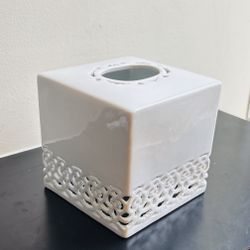 White Ceramic Tissue Box Cover