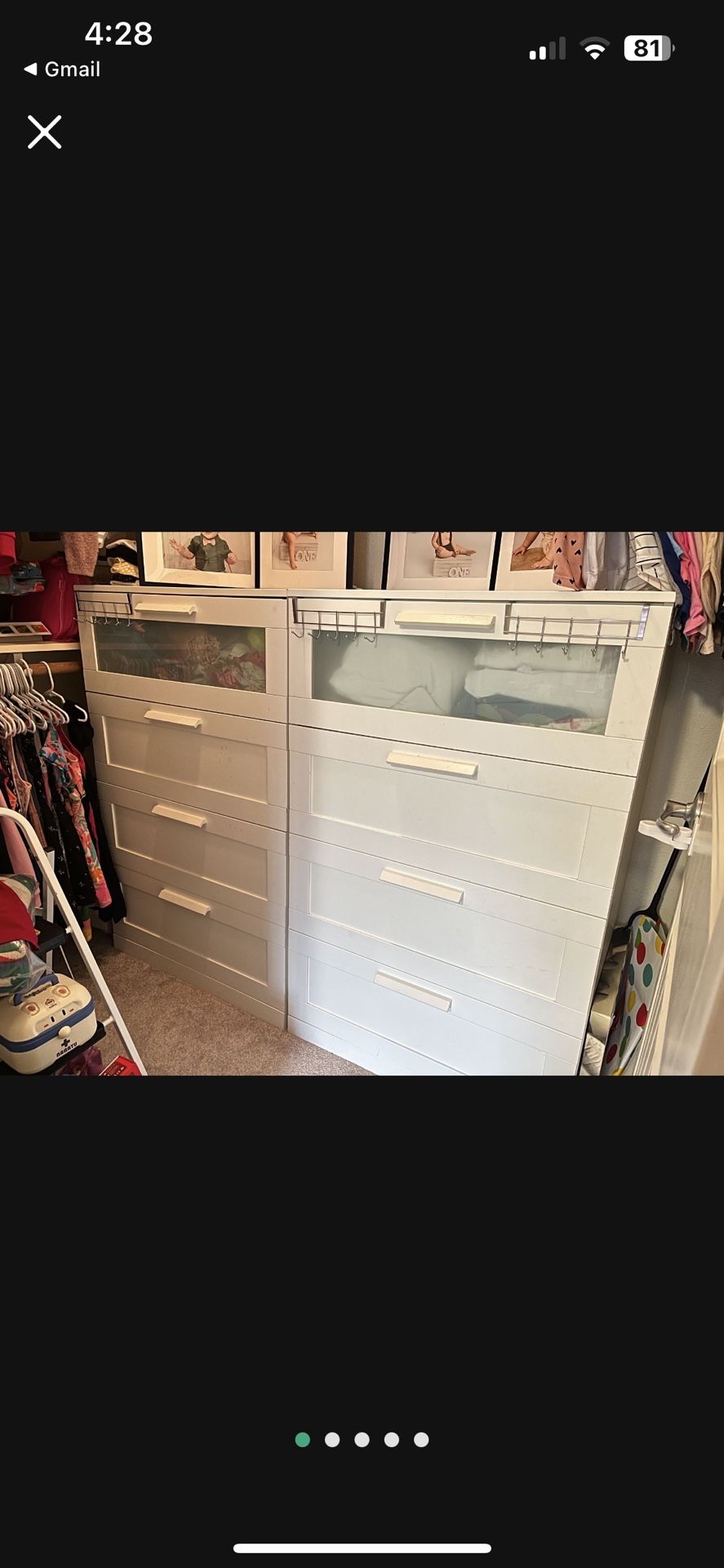 Brimnes White 4 Drawer Tall Dressers