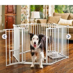 Dog gate and play pen 144” W x 28” H