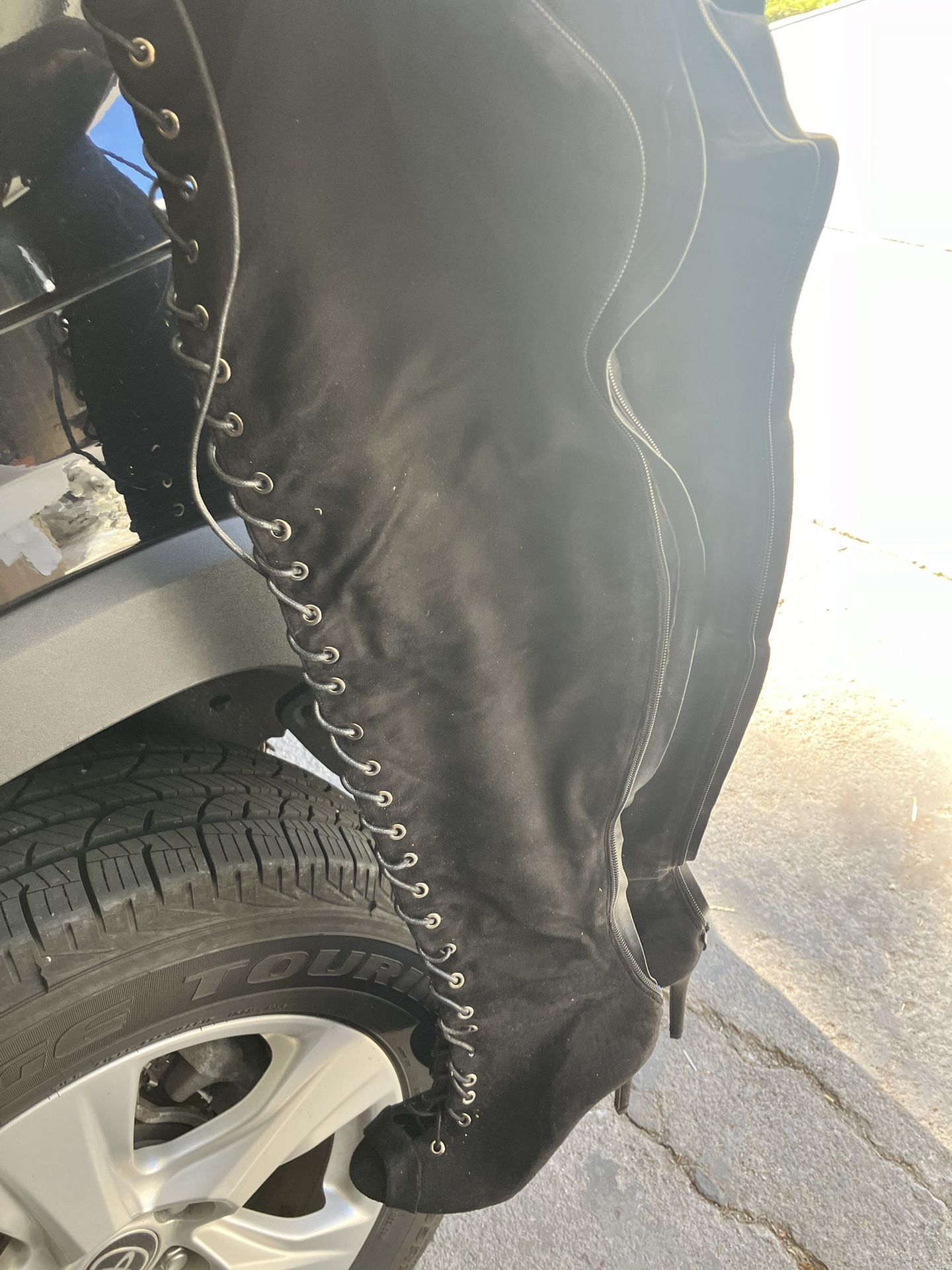 Thigh high Open toe Heel Boots-9