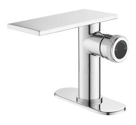 ‏(Brand New in Box)  becola Modern Chrome Bathroom Faucet， Waterfall Faucet for Bathroom Sink， Single Hole Bathroom Sink Faucet Cold and Hot Basin Mix