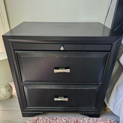 Dark wood nightstands (pair)