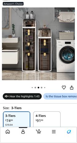 Bathroom Storage Cabinet with Drawers & Tissue Box